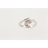 An 18ct H/M 2-stone Diamond twist set ring, approx total weight 0.50ct, size O, approx 5.