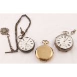 A silver cased pocket watch, working & H/M Chester 1904 with key, a silver cased pocket watch by J.