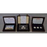 Three Westminster 925/Silver three-coin cased commemorative sets (3)