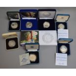 Six Royal Mail silver proof crowns, ranging 1981 to 2003,