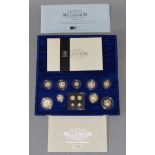 Royal Mint 13 coin Silver proof Millennium collection,