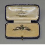 A WW2 RAF Sweetheart brooch with French markings “935” with box.