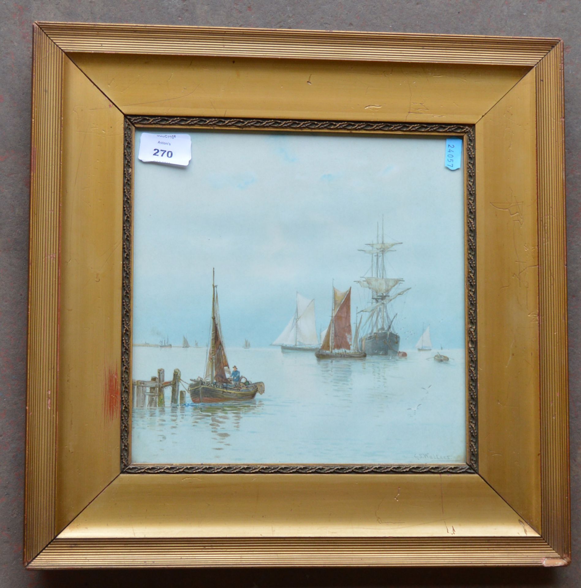 G. S. WALTERS. Framed & glazed watercolour. 41cm x41cm.