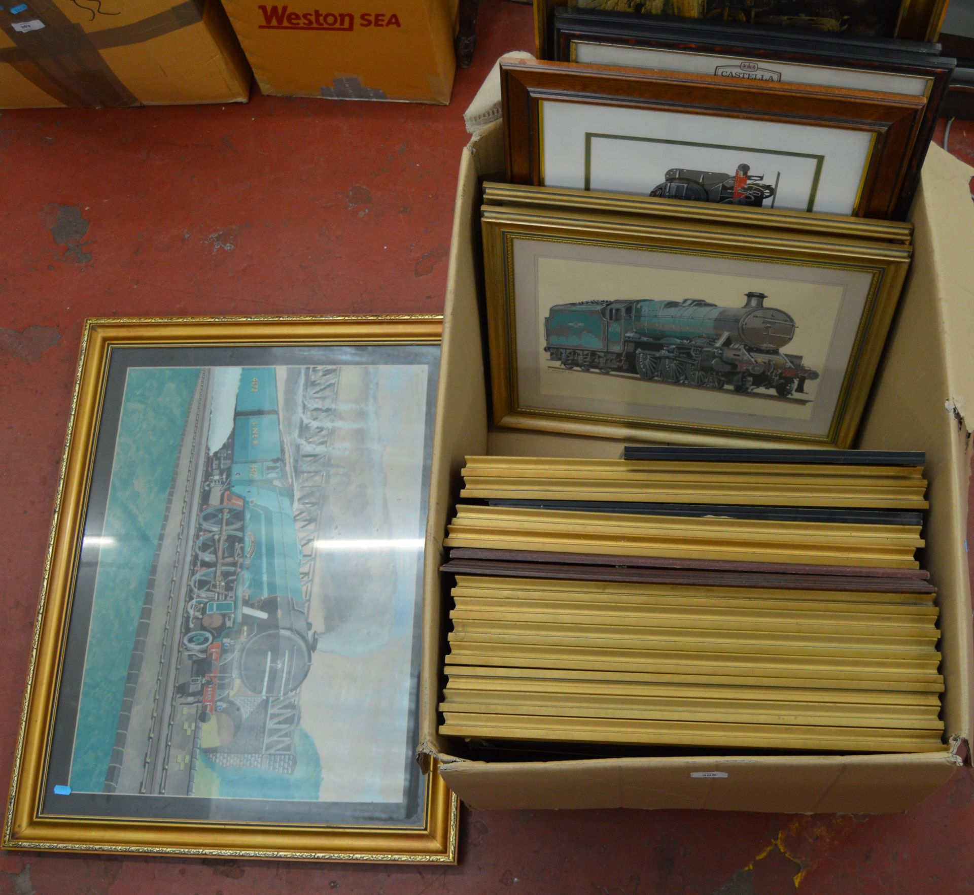 22 assorted watercolours, prints etc. Mostly railway related.