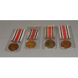 4 Police medals "For Faithful Service In The Special Constabulary".