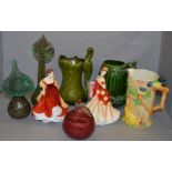 Mixed lot of ceramics and glass including Royal Doulton and Sylvac (8)