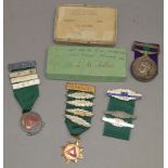 A boxed General Service Medal with Palestine 1945-1938 clasp to 19002783 PTE. D. H. COLLIER. R.A.M.