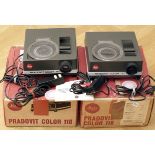 2 Leitz Pradovit Color 110 Projectors. 2 Leitz Pradovit Color 110 Projectors for mounted 110 Slides.