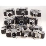 Miscellaneous 35mm Film Cameras. 12 35mm film cameras, including FED 4 with 53mm f2.