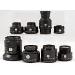 8 Schneider Enlarging Lenses. Set of Schneider enlarging lenses; Componon 50mm f4; W. A.