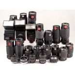 Mixed Lot of Lenses & Flash. Manual focus (after-market) lenses for Canon FD (135 f2.