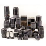 Mixed Lot of Lenses, inc Vivitar Series 1. Mixed lot of manual & AF lenses, 2 boxed.