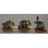 Games Workshop, Warhammer Fantasy: 3 River Trolls. Metal. Professionally painted.