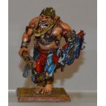 Games Workshop, Warhammer Fantasy: 6th Edition Giant, converted to hold Brettonian banner. Metal.