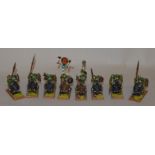 Games Workshop, Warhammer Fantasy: Regiment of 8 metal Savage Orc Boarboyz. Professionally painted.