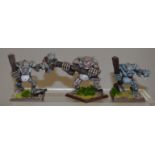 Wargames Foundry: 3 Trolls. Metal. Professionally painted.