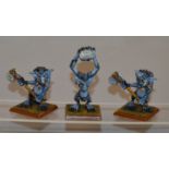 Games Workshop, Warhammer Fantasy: 3 Stone Trolls. Metal. Professionally painted.