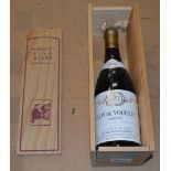 Alcohol: A bottle of 1989 Clos de Vougeot Grand Cru.