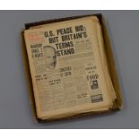 Approx 50 WW2 era Daily Mirror newspapers covering 1939-1942