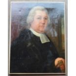 A 19th century oil on canvas portrait believed to be depicting Rev. John Cartwright. Signed "T.