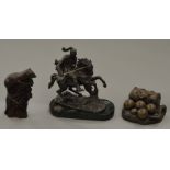Two bronzed figures: A Richard Fisher figure of a vole and a Collectible World Studios Bowls