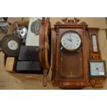 A mixed lot including a barometers and clocks together with various other instruments including