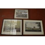 3 early 20th century prints including 2 Cricket examples and a Naval theme. All framed & glazed.