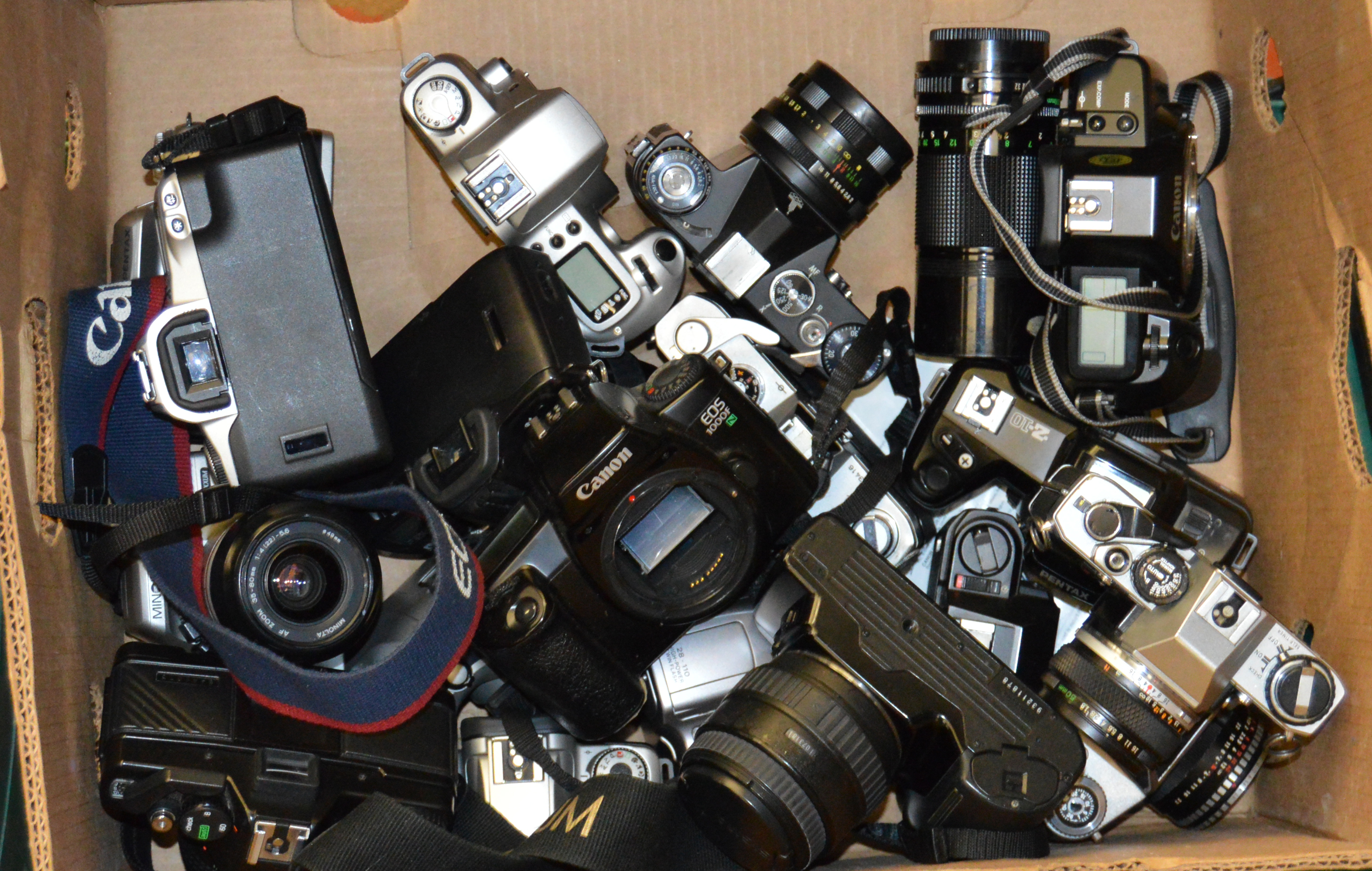 Mixed Camera Lot, inc Minolta & Canon. To include Canon FT QL with 50mm f1.