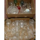 2 Trays of assorted glassware.