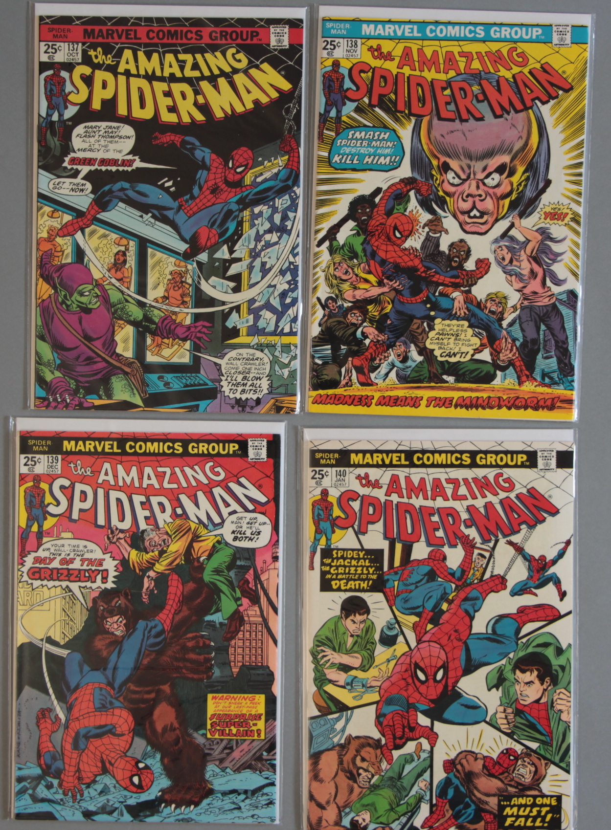 4 Marvel Comics Amazing Spider-Man Nos. 137, 138, 139, 140.