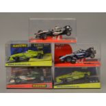 5 x SCX cars. 62880 Williams F1 FW28. 2 x Minardi F1. 62010 McLaren Mercedes MP4-20 Kimi.