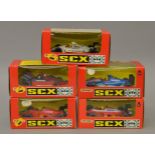 5 x Matchbox SCX cars. No 83800.20 Jordan F1. No 83720.20 Ferrari F1. No 83720.20 Ferrari F1.