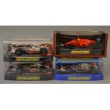 4 x Scalextric cars. C457 Ferrari F1. C2813 McLaren MP4-21 Pedro De La Rosa.