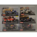 6 x Carrera cars. McLaren Mercedes MP4/15. 2 x Red Bull RB1 Cosworth, driver numbers 14 and 15.