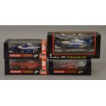 4 x Slot cars. Cartronic Williams Renault FW19. Ferrari F310. Ferrari F310B. Artin Renault F1 Car.