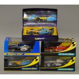 5 x Scalextric cars. C2115 Ferrari 643 No6. C2582A Renault R24 F1 Team Spirit No8.