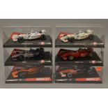 6 x Ninco cars. 50186 Stewart Ford No19 F1. 50199 Minardi Ford No 20.