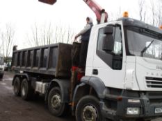 IVECO EUROTRAKER 8X4 TIPPER GRAB LORRY WITH HMF 1144 CRANE