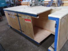 LARGE WHEELED JOINERY SHOP WORKBENCH