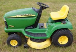 John Deere LT166 ride on mower with 42” mulch deck