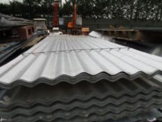100no 8ft corrugated roof sheets unused supplied in 4 packs of 25no. Galvanised finish