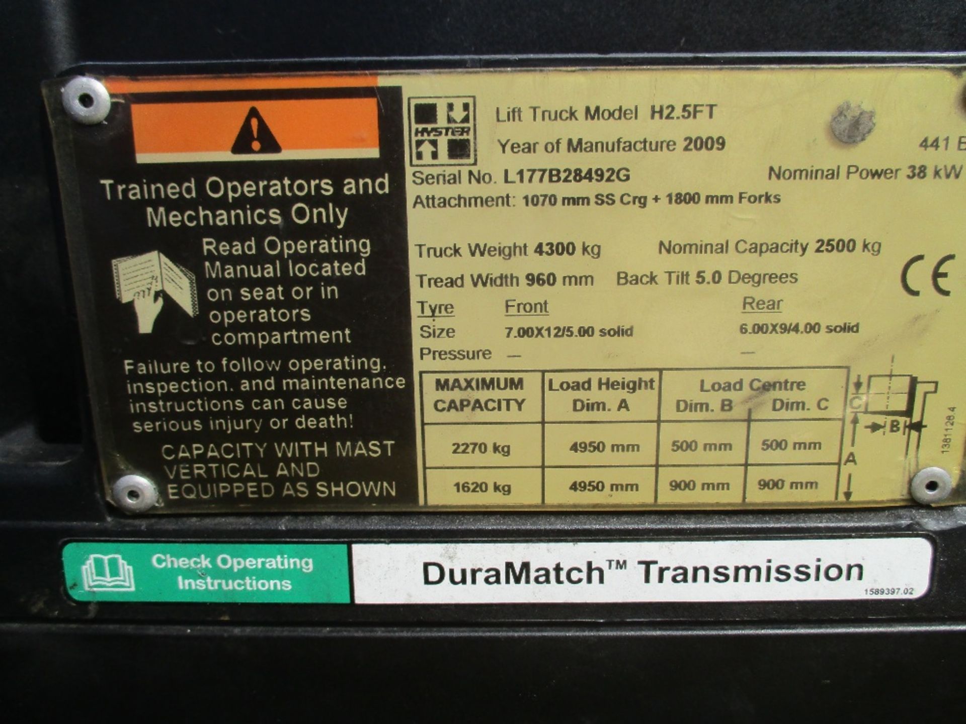 Hyster 2.5tonne gas forklift - Image 7 of 8