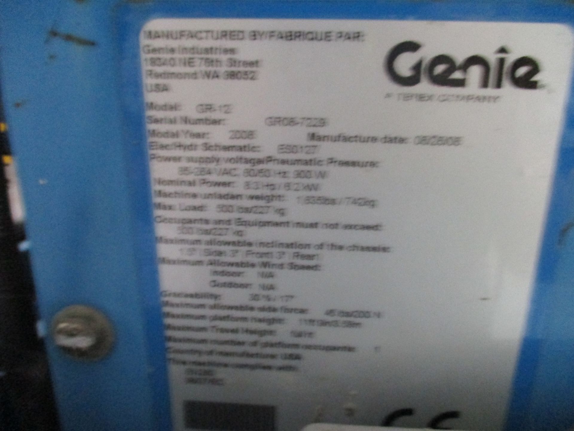 GENIE LIFT PN: GR12-2. - Image 2 of 5