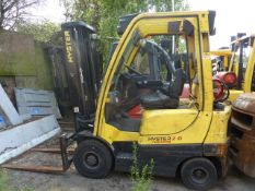 hyster h2.0ft 2 ton gas forklift truck, yr 2010, container spec mast