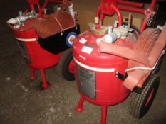 2NO 90LITRE INDUSTRIAL PRESSURISED FOAM FIRE EXTINGUISHER TROLLIES EX MOD