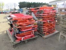 3no pallets of pre used road barriers