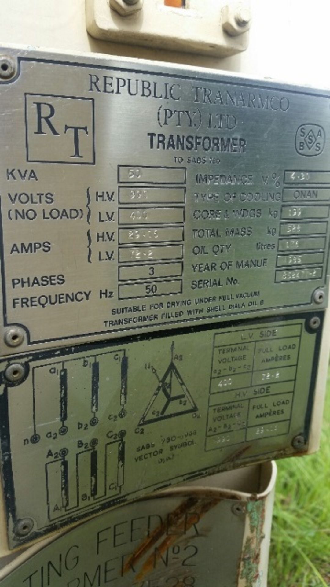 50KVA TRANSFORMERS (TO BE SOLD AS ONE LOT) - Image 2 of 2