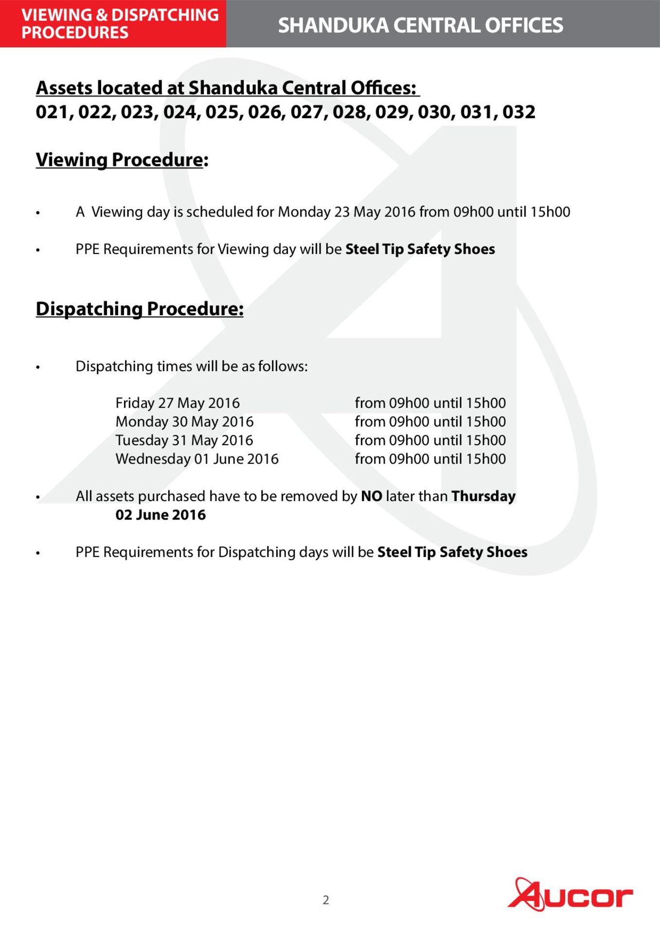 VIEWING & DISPATCHING PROCEDURE - Image 2 of 5