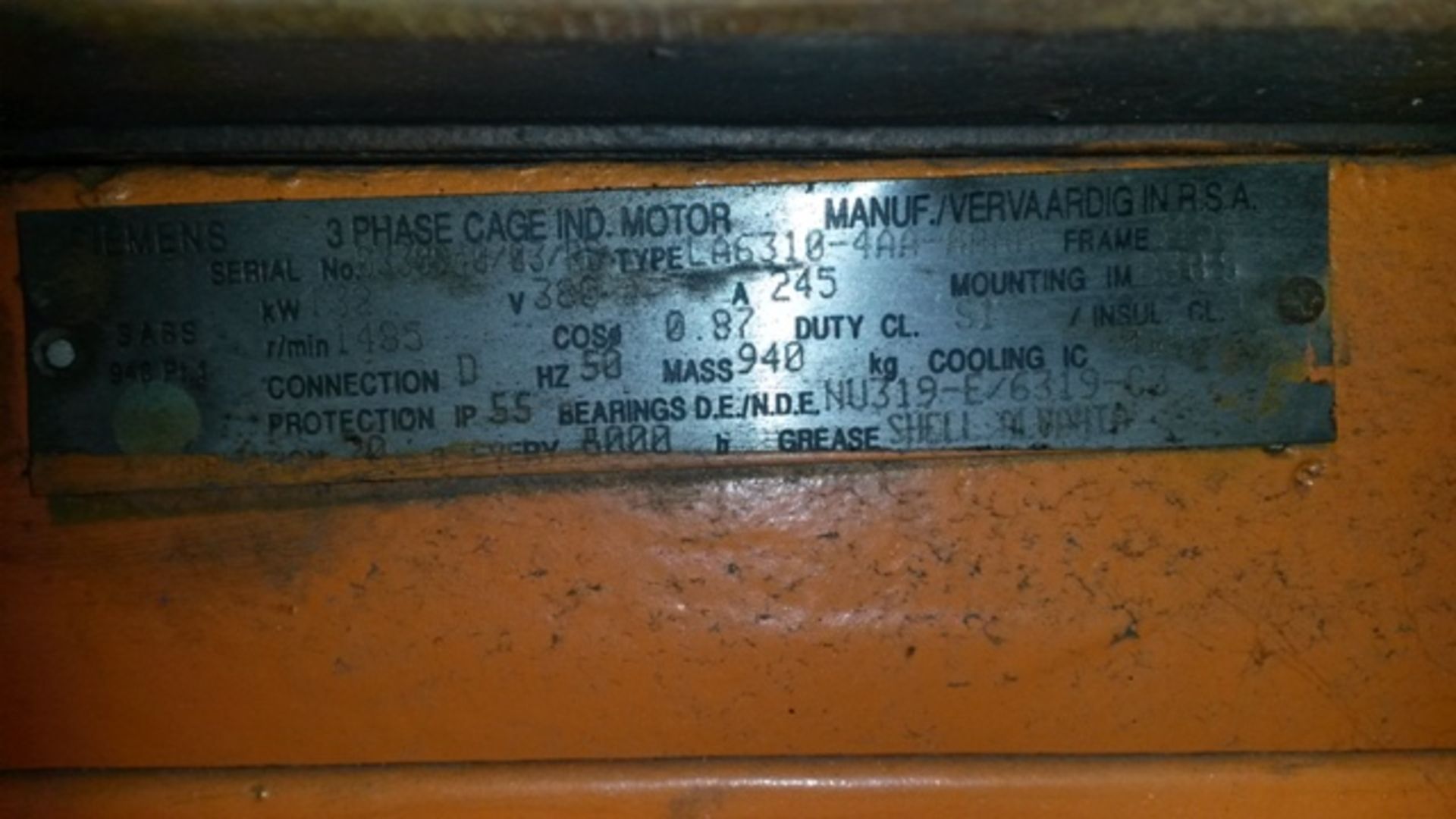 ELECTRIC MOTOR (KW132, VOLT380, AMP245)) (LOCATED IN RICHARDS BAY, KZN) - Image 2 of 3