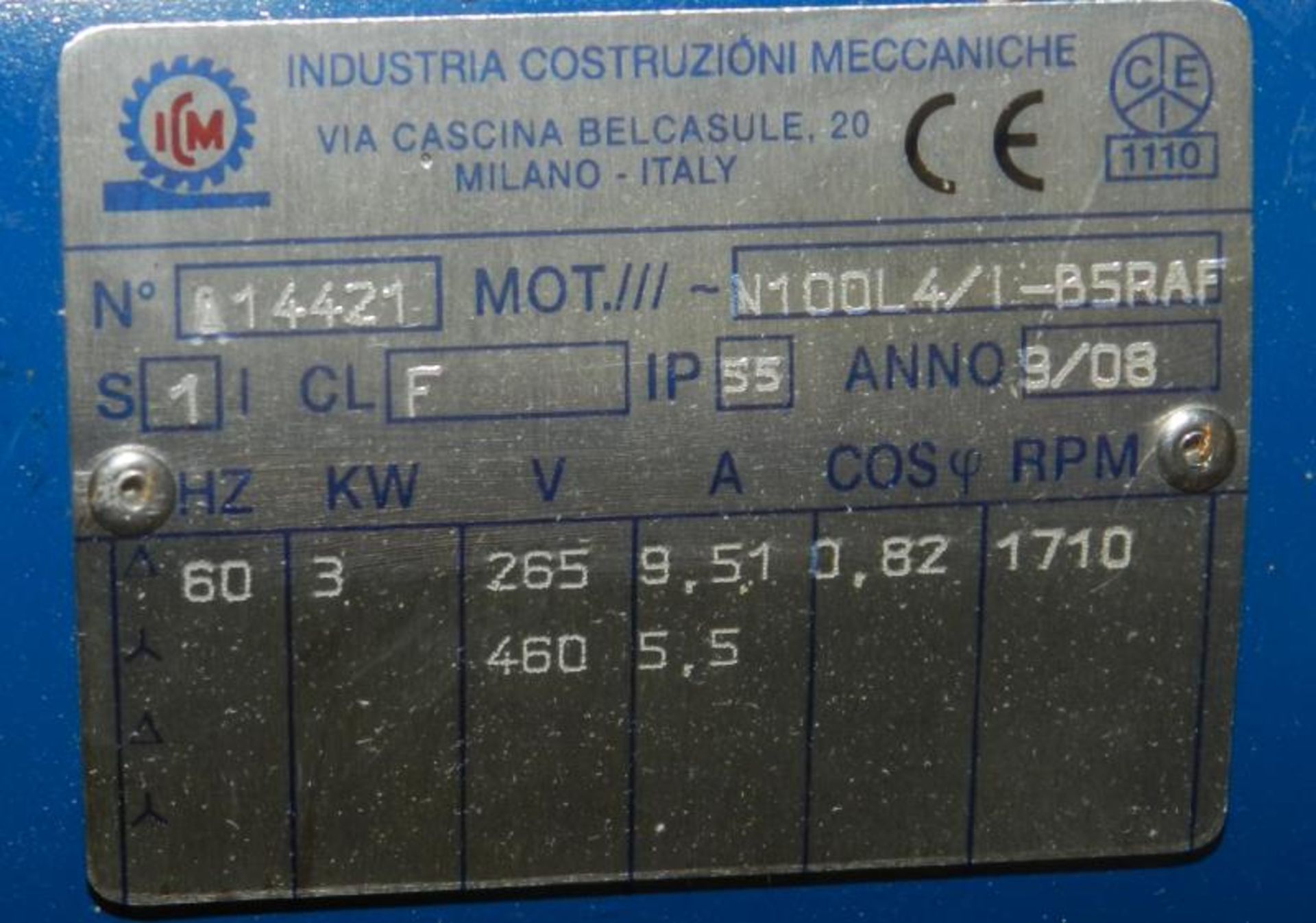 ICM N100L4/I-B5RAF Industria Construzioni Meccaniche Motor ~ New in Box - Image 4 of 4